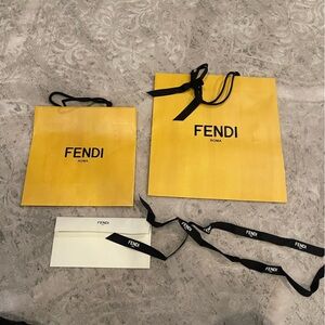 Fendi Roma Shopping Bags Ribbon Envelope Luxury Gift Packaging Bundle Italian